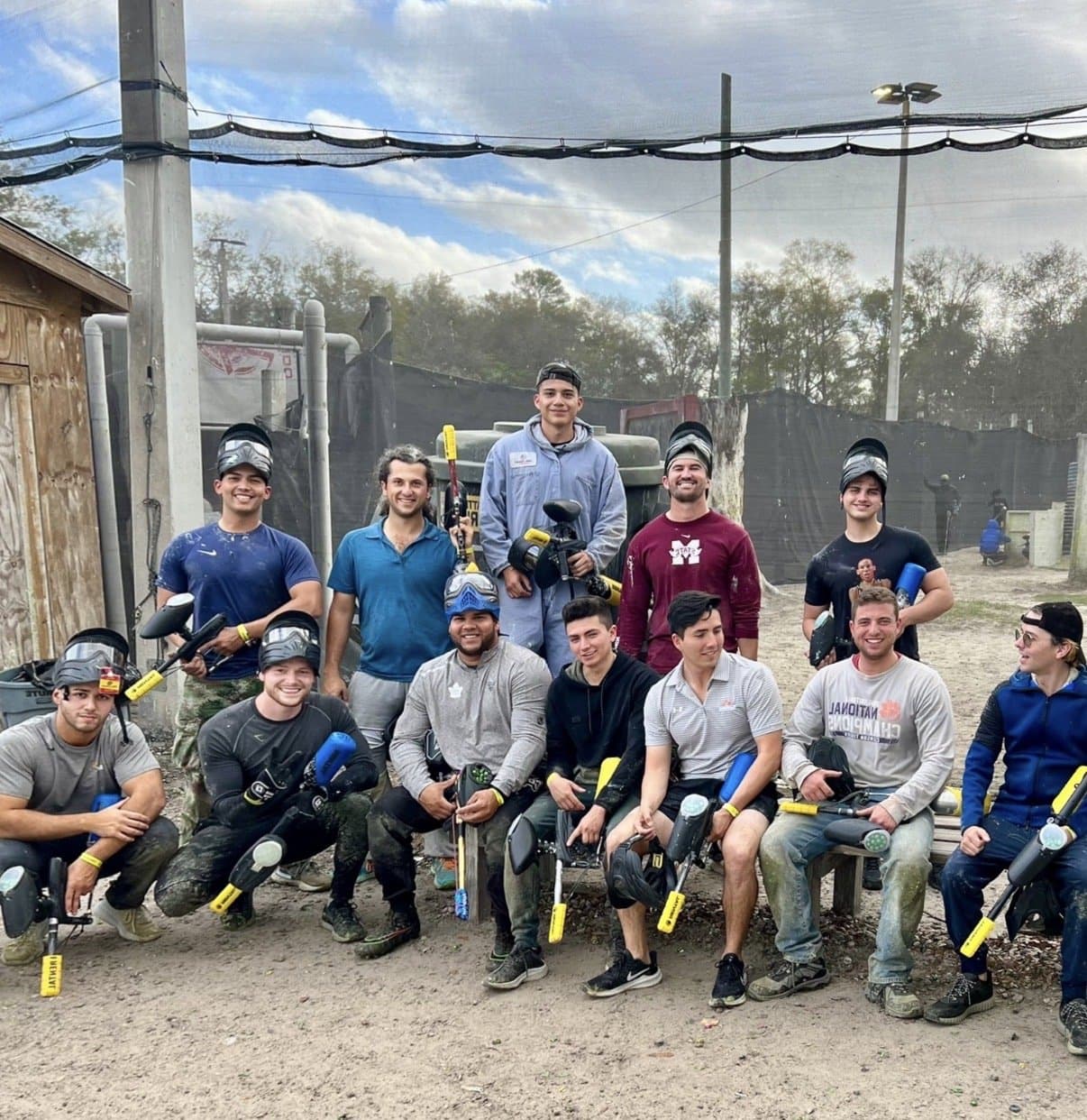 Team MegaWatts at a paintball team event
